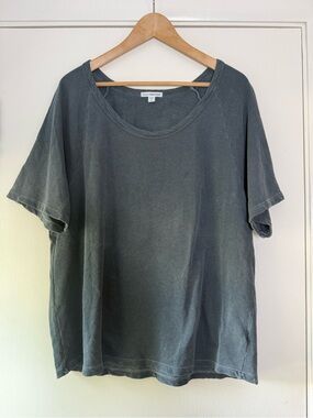 James Perse Scoop Neck Knit Top Slouchy Boho Chic Relaxed Streetwear